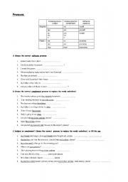 English worksheet: pronouns - subject, complement, reflexive