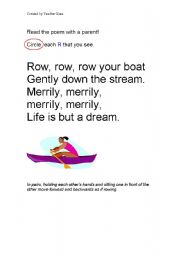 English Worksheet: Row Row Row Your Boat