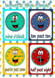 English Worksheet: Telling the time - flashcards