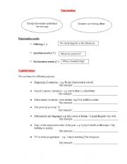 English Worksheet: punctuation worsheet