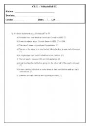 English Worksheet: Volleyball