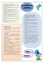 English Worksheet: relatives clauses