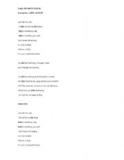 English worksheet: song 