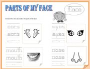 English Worksheet: PARTS OF MY FACE