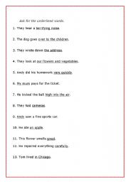 English worksheet: Ask for the underlined words.