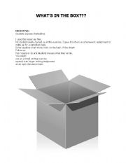 English worksheet: Whats in the Box?