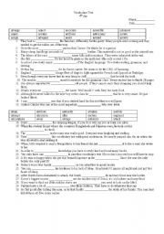 English Worksheet: Vocabulary Test Day 4 (LinguaForum)