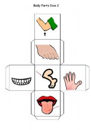 English Worksheet: Body Parts Dice - Part 2