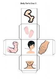 English Worksheet: Body Parts Dice - Part 3