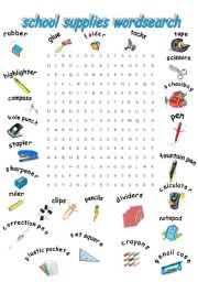 school supplies worksheet - ESL worksheet by elo8577