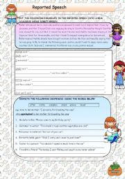 English Worksheet: Reported Speech