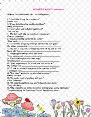 English Worksheet: Reported speech: statements + key