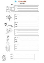 English worksheet: Crasy jungle