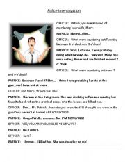 English Worksheet: Police Interrogation role-play