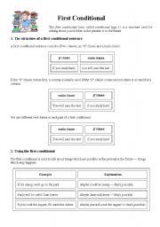 English Worksheet: first conditional (conditional type 1) - If