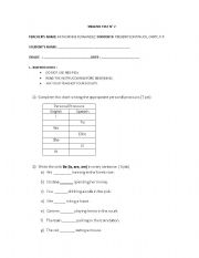 English worksheet: present continuous worksheet