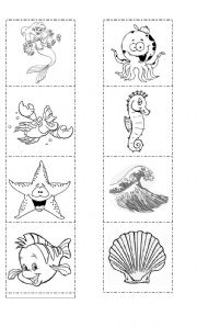 English Worksheet: ThE SeA - Memory Cards