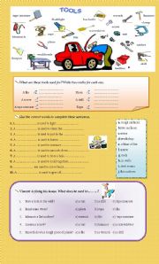 English Worksheet: Tools