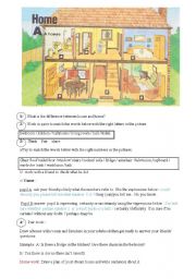 Communicative tasks and games  to learn about  rooms and furniture  in the house