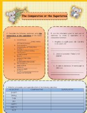 English Worksheet: The comparative and superlative