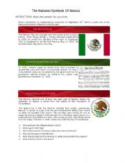 English Worksheet: The National Symbols of Mexico