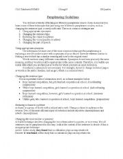 English Worksheet: Paraphrasing Guidelines