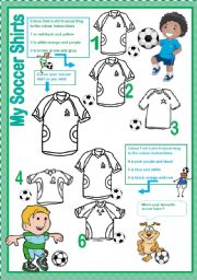 English Worksheet: My soccer shirts