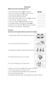 English Worksheet: Subject and Object Pronouns