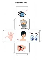 English Worksheet: Body Parts Dice - Part 4