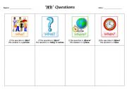 English Worksheet: Wh questions chart