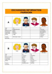 English Worksheet: EXCHANGING INFORMATION