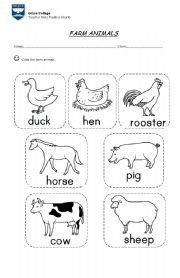 English Worksheet: Farm Animals