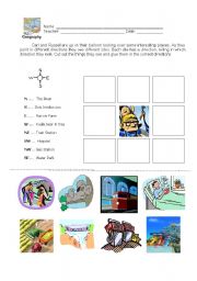 English Worksheet: Geography in English - The Compass Rose