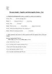English Worksheet: Past simple: negative and interrogative forms