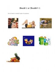 English Worksheet: Should or Shouldnt