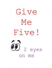 English Worksheet: Give me Five