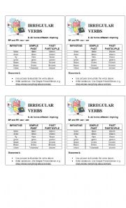 English Worksheet: Irregular Verbs case 9