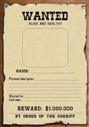 English Worksheet: Wanted