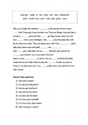 English Worksheet: HAVE GOT  - HAS GOT