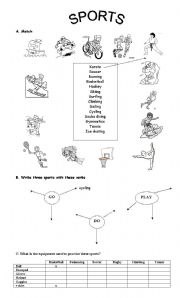 English worksheet: Sports