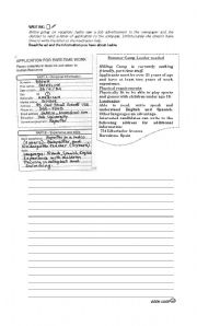 English Worksheet: Writing an application for a job