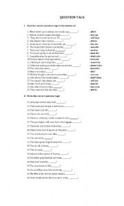 English Worksheet: Question tags