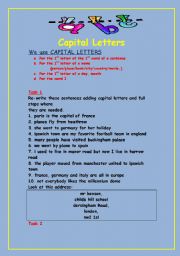 English Worksheet: Capital Letters