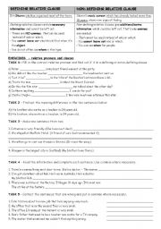 English Worksheet: Relative clauses (defining and non-defining)