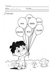 English Worksheet: Color