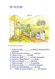 English Worksheet: My ROOM.