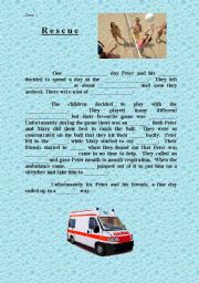 English Worksheet: Rescue - writing