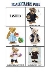 English worksheet: flashcards jobs : FASHION