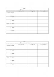 English worksheet: grid for verbs