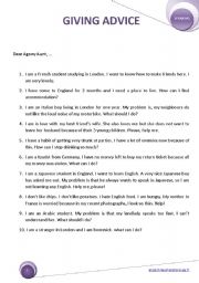 English Worksheet: Giving advice